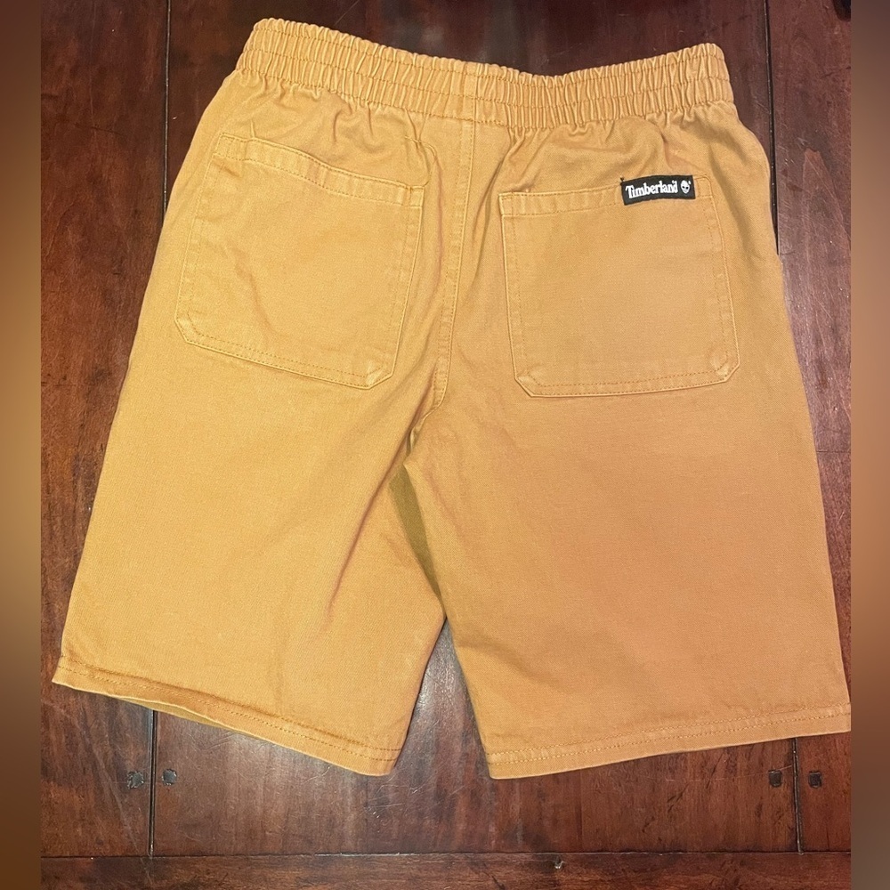 Timberland Boys Size 7 Tan Elastic Waist Shorts Casual Outdoor